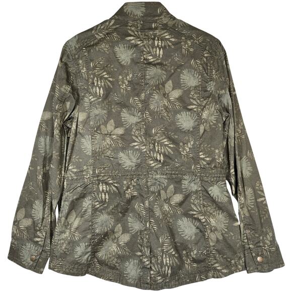 LL Bean Military Safari Palm Tropical Utility Cinch Waist Cotton Blend Jacket M - Picture 2 of 11